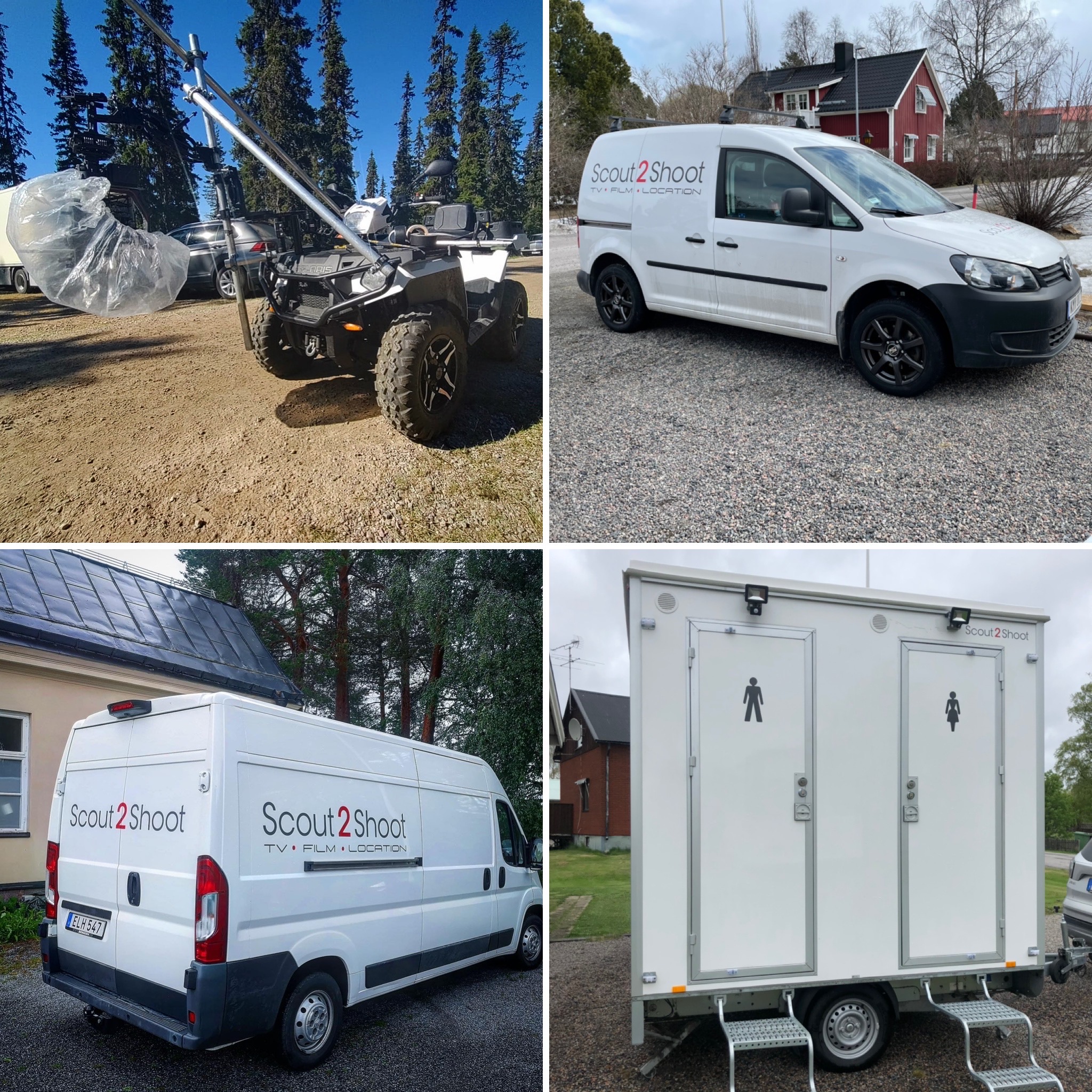 location van, atv, toilet, car,